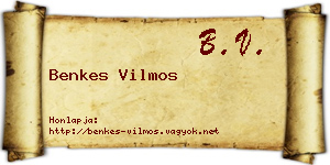Benkes Vilmos névjegykártya