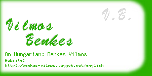 vilmos benkes business card